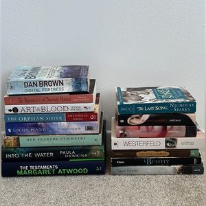 $10 each. Used books. Science fiction, mystery, young adult genres